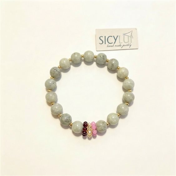 Bracciale Sicylui Donna in Pietre dure 1480BR34-VERDE MILITARE - 1480BR34-VERDE MILITARE